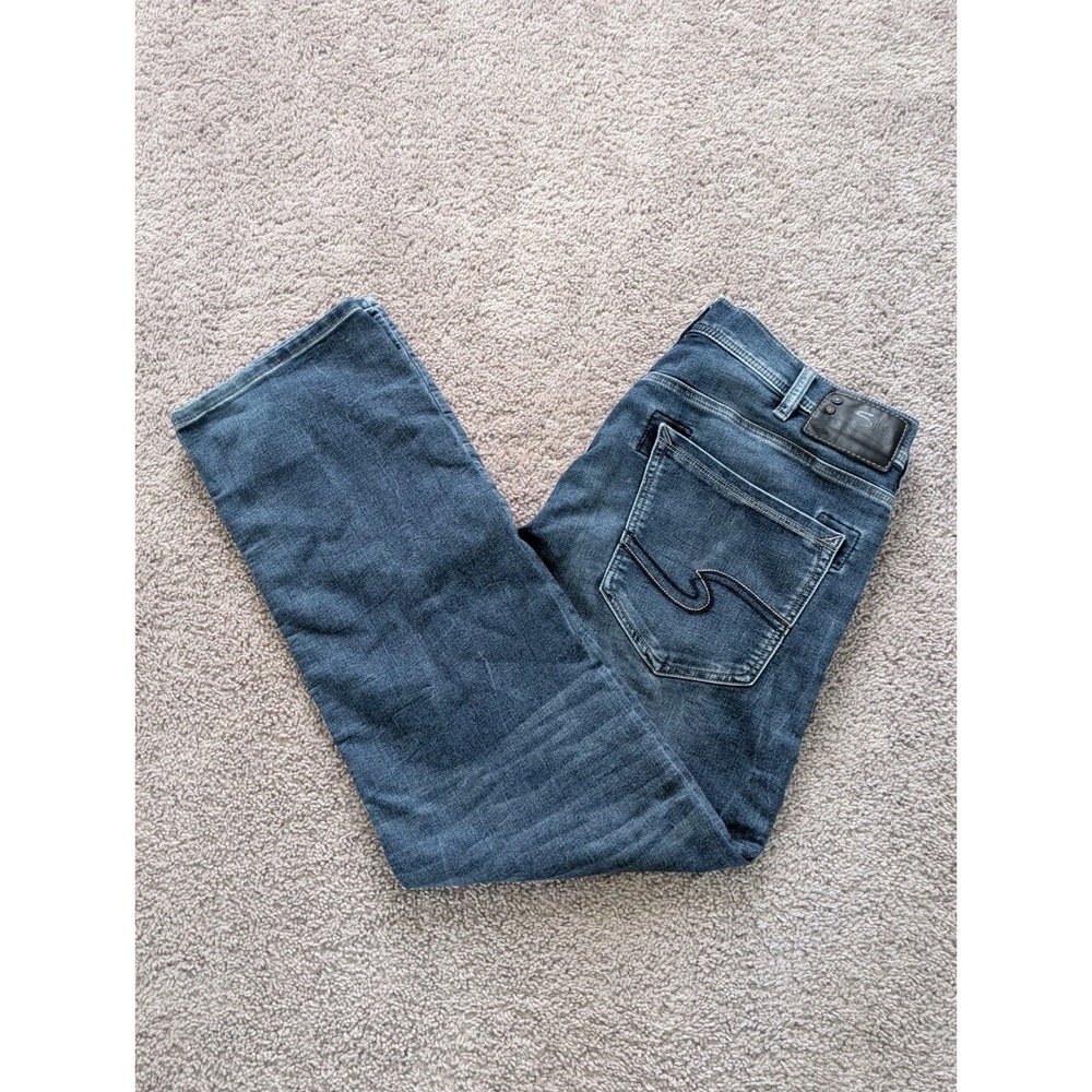Silver Eddie Jeans Mens 36x32 (Fits 36x31) Joga Jeans And Sweats Blue Wash